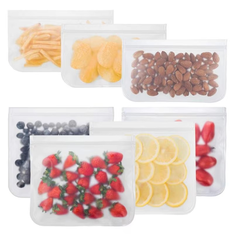 Food Storage Zip Bags - 1/2/3/4 adet Silikon Gıda Saklama Kapları,