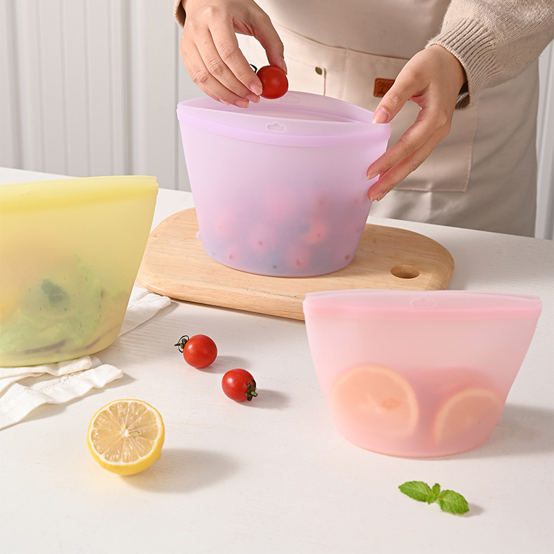 Food Storage Silicone Bags - Kendinden Sızdırmaz Silikon Saklama Poşeti Yiyecek