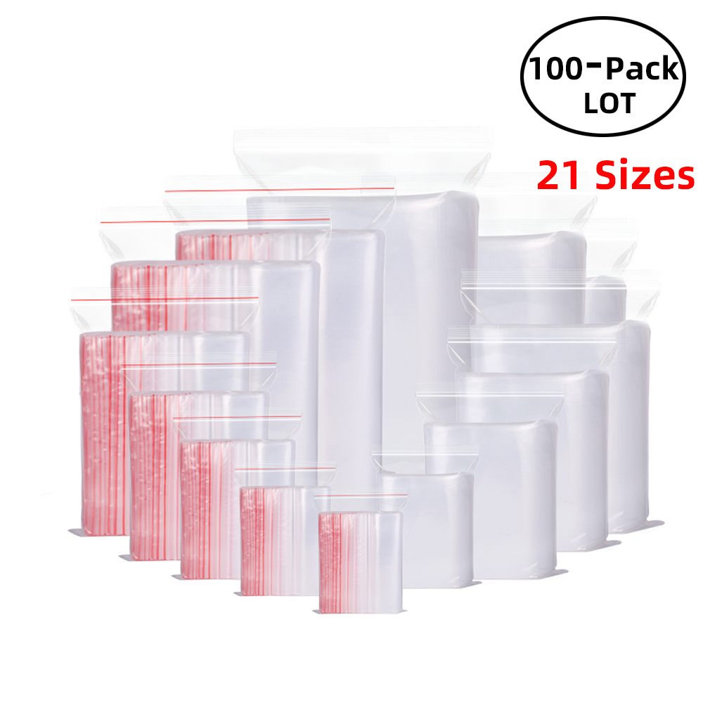 Food Storage Zip Bags - 100 adet/paket Açılıp Kapanabilir kilitli poşetler