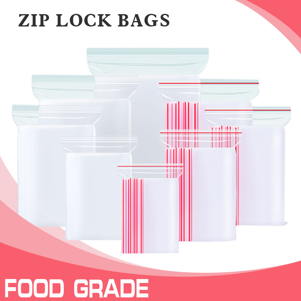 Ziploc Food Storage - 0.05/0.06/0.08/0.1/0.12/0.16/0.2mm kalınlık fermuarlı kilit plastik torba