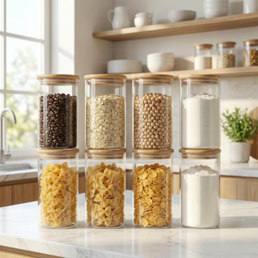 Bambu Kapaklı Cam Kavanozlar 2 - Food Storage Jar Glass incelemesi ve fiyatı