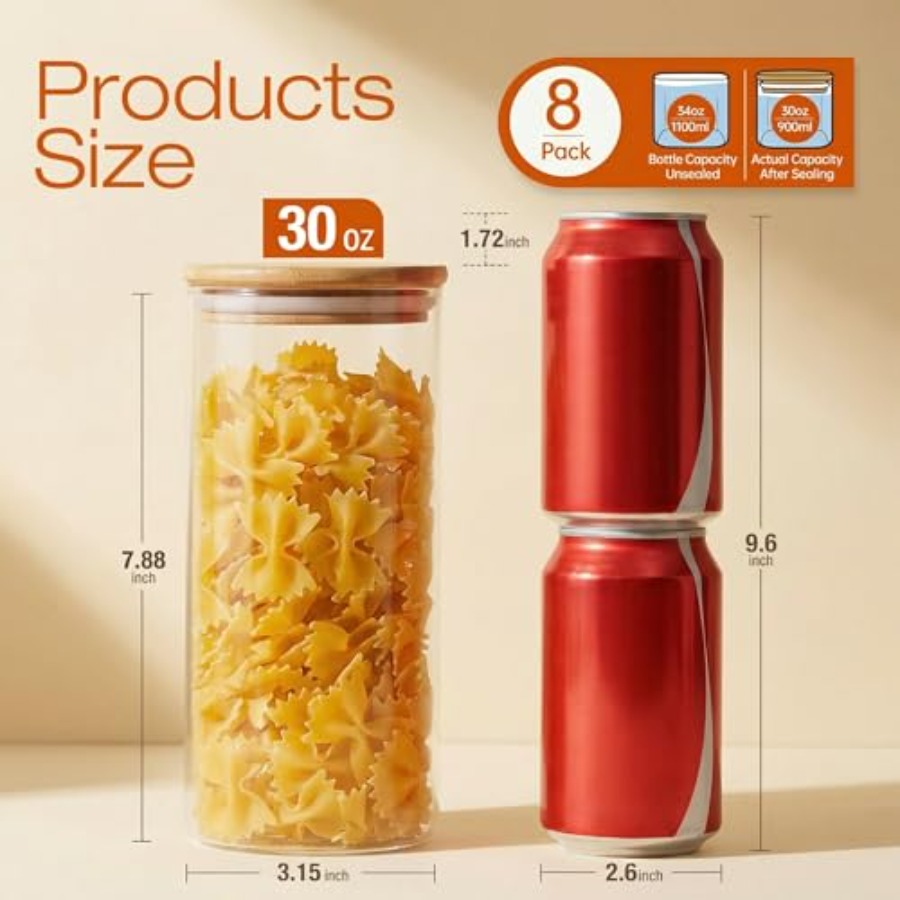 Bambu Kapaklı Cam Kavanozlar 2 - Food Storage Jar Glass incelemesi ve fiyatı