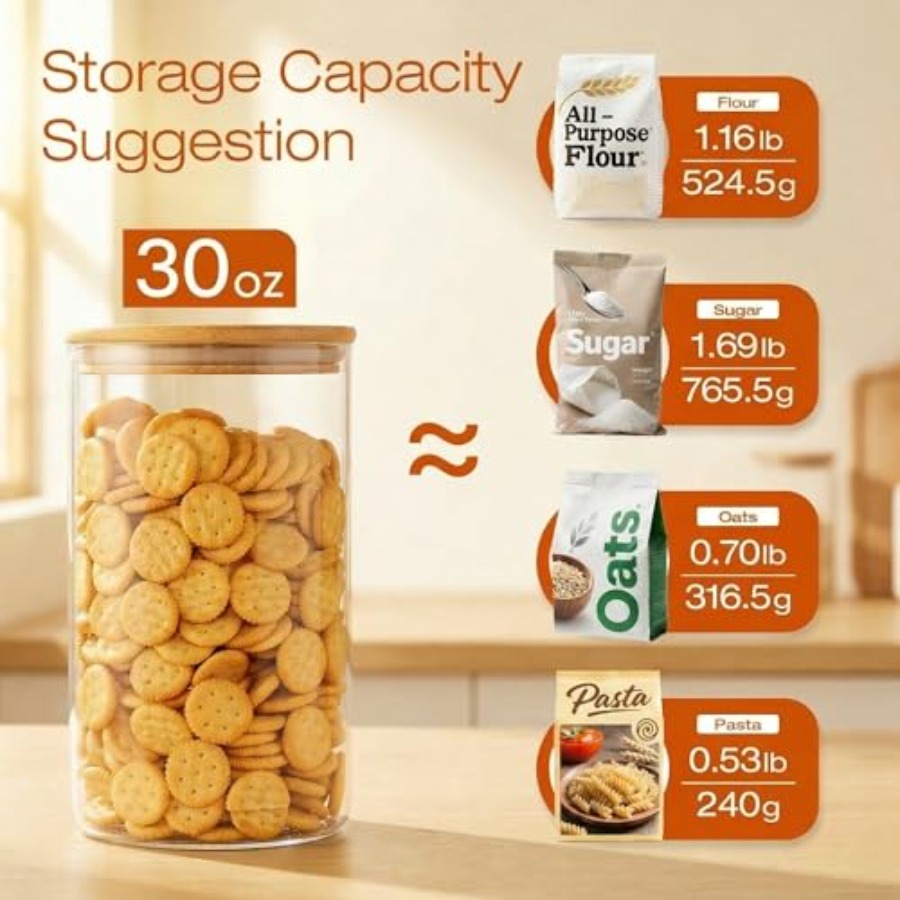 Bambu Kapaklı Cam Kavanozlar 2 - Food Storage Jar Glass incelemesi ve fiyatı
