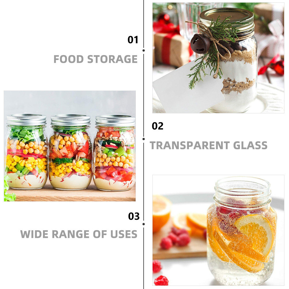 6 adet şeffaf yuvarlak cam kav - Food Storage Jar Glass incelemesi ve fiyatı