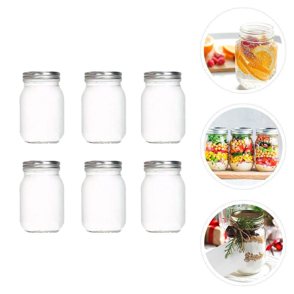6 adet şeffaf yuvarlak cam kav - Food Storage Jar Glass incelemesi ve fiyatı