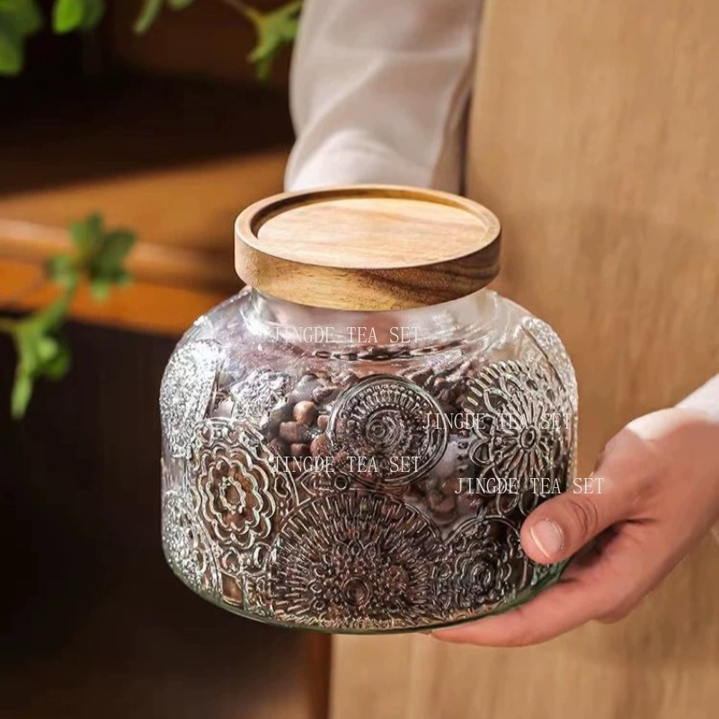 Kabartmalı Cam Saklama Kavanoz - Food Storage Jars With Wooden Lids incelemesi ve fiyatı
